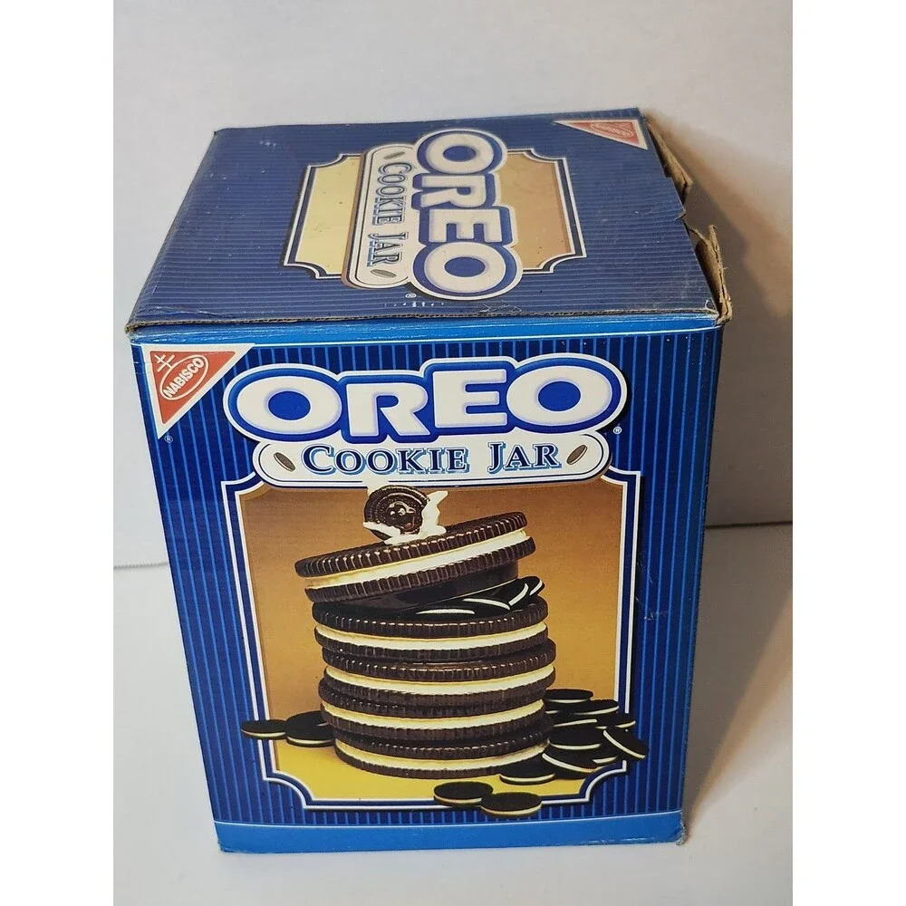 Vtg Nabisco Stacked OREO Cookie Jar Treat Container